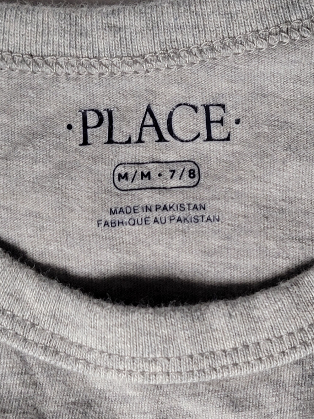 The Children's Place Boys Short Sleeve Crewneck Tee - Gray - Size M (7/8) - Picture 3 of 3